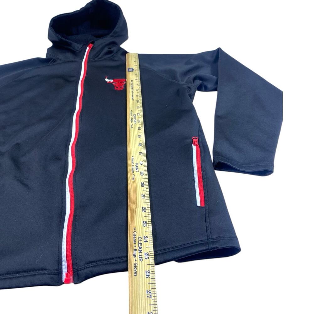 Chicago Bulls Jacket Mens XL Black Full Zip Pockets Basketball Hoodie Embroidere - Picture 11 of 12